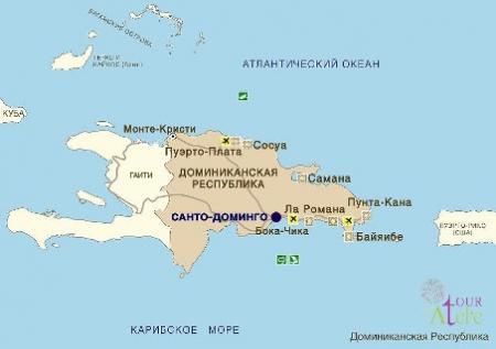 Доминиканская Республика, карта